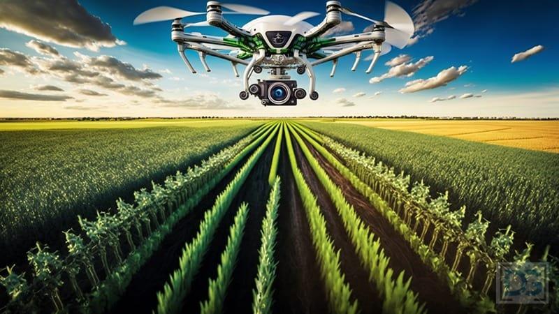 drone monitoring the crops fields